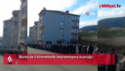 Bursa'da 1 kilometrelik bayramlaşma kuyruğu