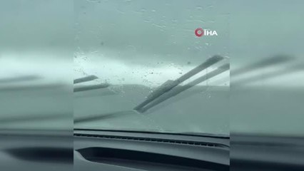 Kuzey Marmara Otoyolu'nda dolu yağışı