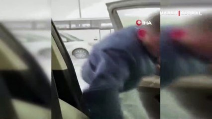 Kuzey Marmara Otoyolu’nda dolu sürücülere zor anlar yaşattı