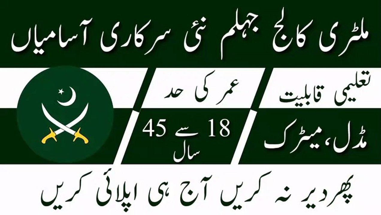 Military College Jehlum Jobs 2023 | Latest Government Jobs 2023 #todayalljobs
