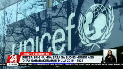 67M na mga bata sa buong mundo ang 'di pa nababakunahan mula 2019 - 2021 ─ UNICEF | 24 Oras