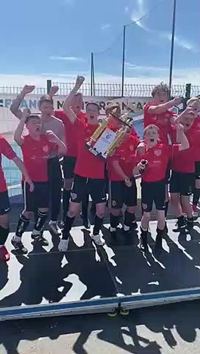 Qualitas Sport under-14s celebrate after winning the French Mediterranean Cup