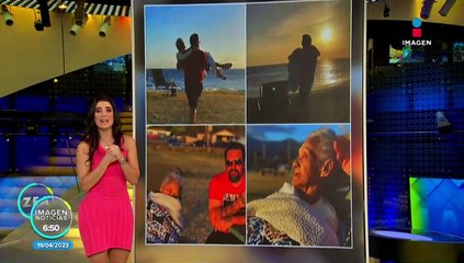 Joven lleva a su abuelita a ver el atardecer a la playa