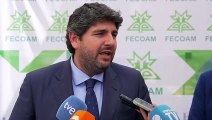 El presidente de la Región de Murcia, Fernando López Miras, este viernes, criticando el contenido de la Mesa de Sequía.