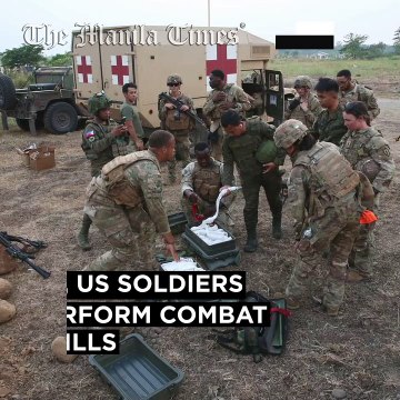 LOOK: PH, US soldiers perform combat drills