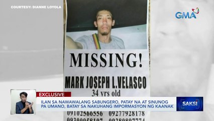 Ilan sa nawawalang sabungero, patay na at sinunog pa umano, batay sa nakuhang impormasyon ng kaanak | Saksi