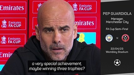 'Look how far away City are' - Guardiola clashes with journalist over treble talk