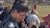 Mom takes grandma & daughter to a fun-filled 10,000 Easter Egg Hunt Spectacle