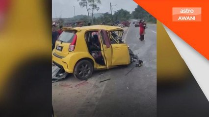 Suami isteri maut kereta dinaiki bertembung bas ekspres