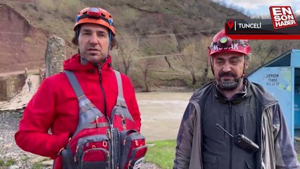 Tunceli'de Munzur Çayı'na otomobil uçtu