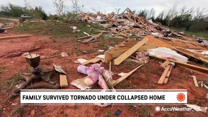 Family survived tornado under collapsed home