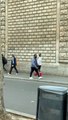 Street Mime Imitates People Walking By