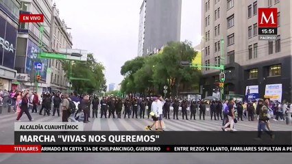 Grupo de feministas se manifiestan en el centro de la Ciudad de México