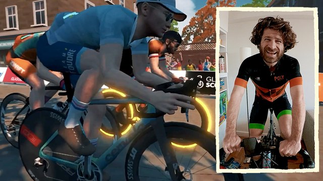 Courses virtuelles mais efforts réels, avec les compétiteurs du home-trainer
