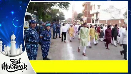 अलीगढ़: ईद की नमाज पर ड्रोन कैमरे से रखी गई नजर, सकुशल सम्पन हुई नमाज