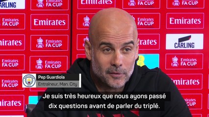 Guardiola agacé qu'un journaliste évoque le triplé