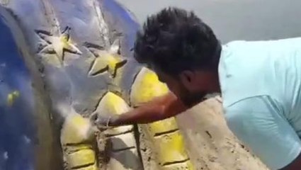 सारण: ईद के मौके पर छपरा के अशोक ने बालू से बनाई आकर्षक कलाकृति, देखें वीडियो