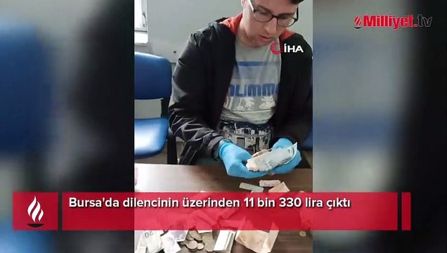 Bursa'da dilencinin üzerinden çıkan para şaşkına çevirdi