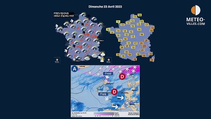 prévisions météo villes du samedi 22 avril 2023
