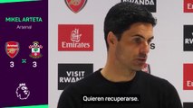 Arteta confía en que el Arsenal puede recuperarse tras los últimos empates