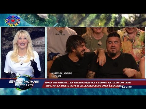 Isola dei Famosi, tra Helena Prestes e Simone Antolini contesa riso, poi la battuta: «Sei un leader