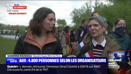 Manifestation contre l'A69: "C'est un projet d'un autre temps" juge Sandrine Rousseau