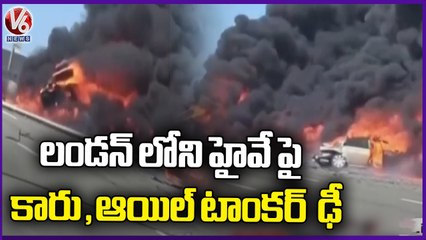 Fuel Tanker Truck And Car Crash On London Bridge _ V6 News