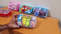 Unboxing and Review of SKI Fast Track Insulated Steel 2 Containers Lunch Box with spiderman, barbie, frozen characters