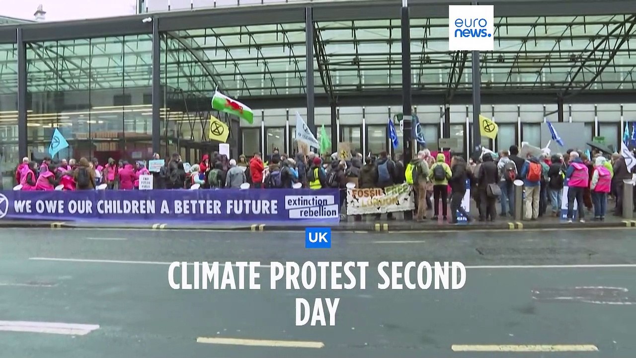 Extinction Rebellion climate protestors rally in London
