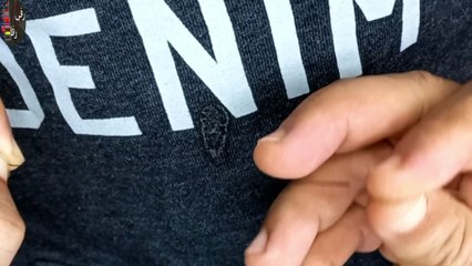 It's not magic, the art of repairing a burnt T-shirt, step by step.