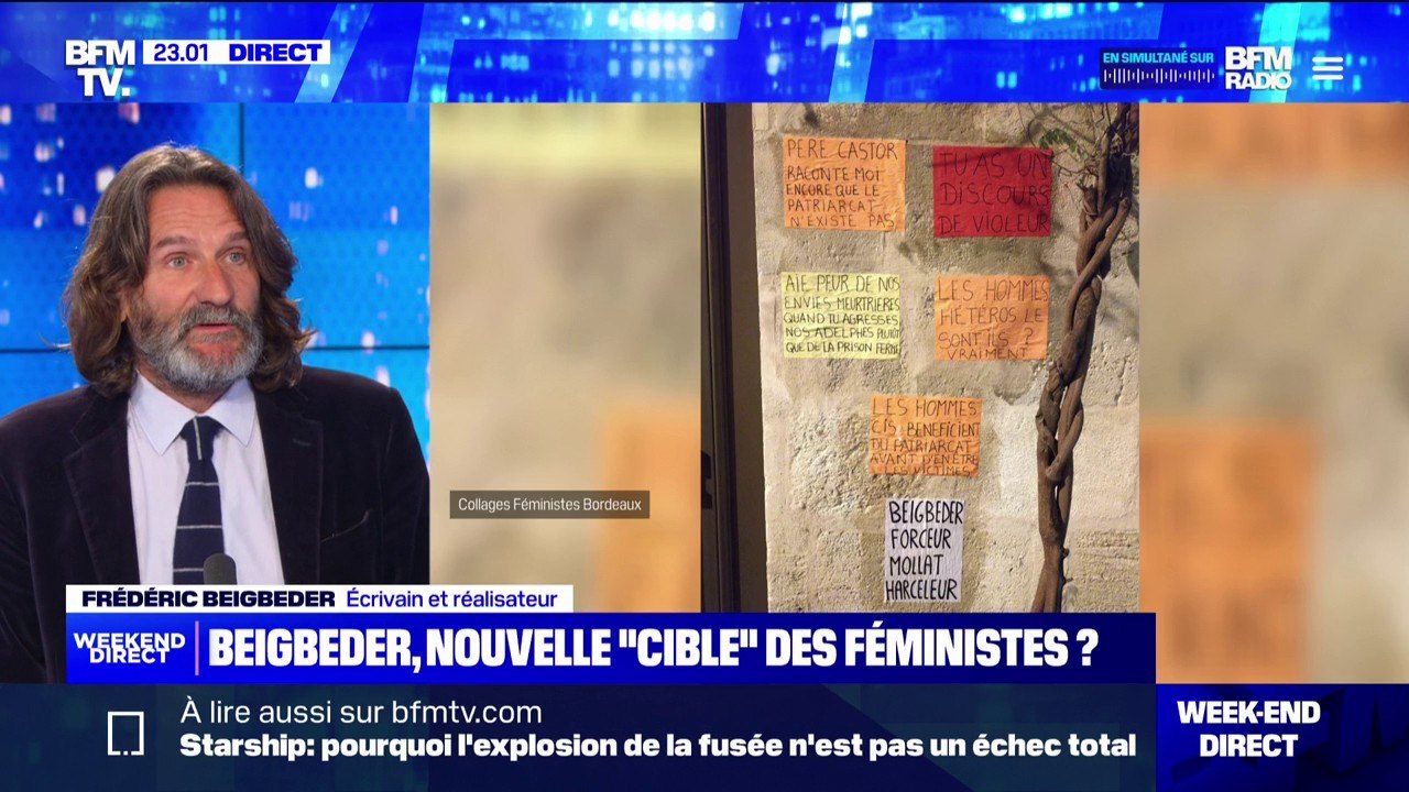 Frédéric Beigbeder sur les tags de la librairie Mollat à Bordeaux, où il devait intervenir: "Ce que veulent ces personnes, c'est censurer"