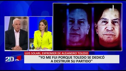 Expremier Luis Solari: "Yo me fui porque Toledo se dedicó a destruir su partido"