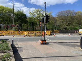 Yorkshire Water roadworks in West Vale