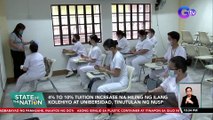 4% to 10% tuition increase na hiling ng ilang kolehiyo at unibersidad, tinutulan ng NUSP | SONA