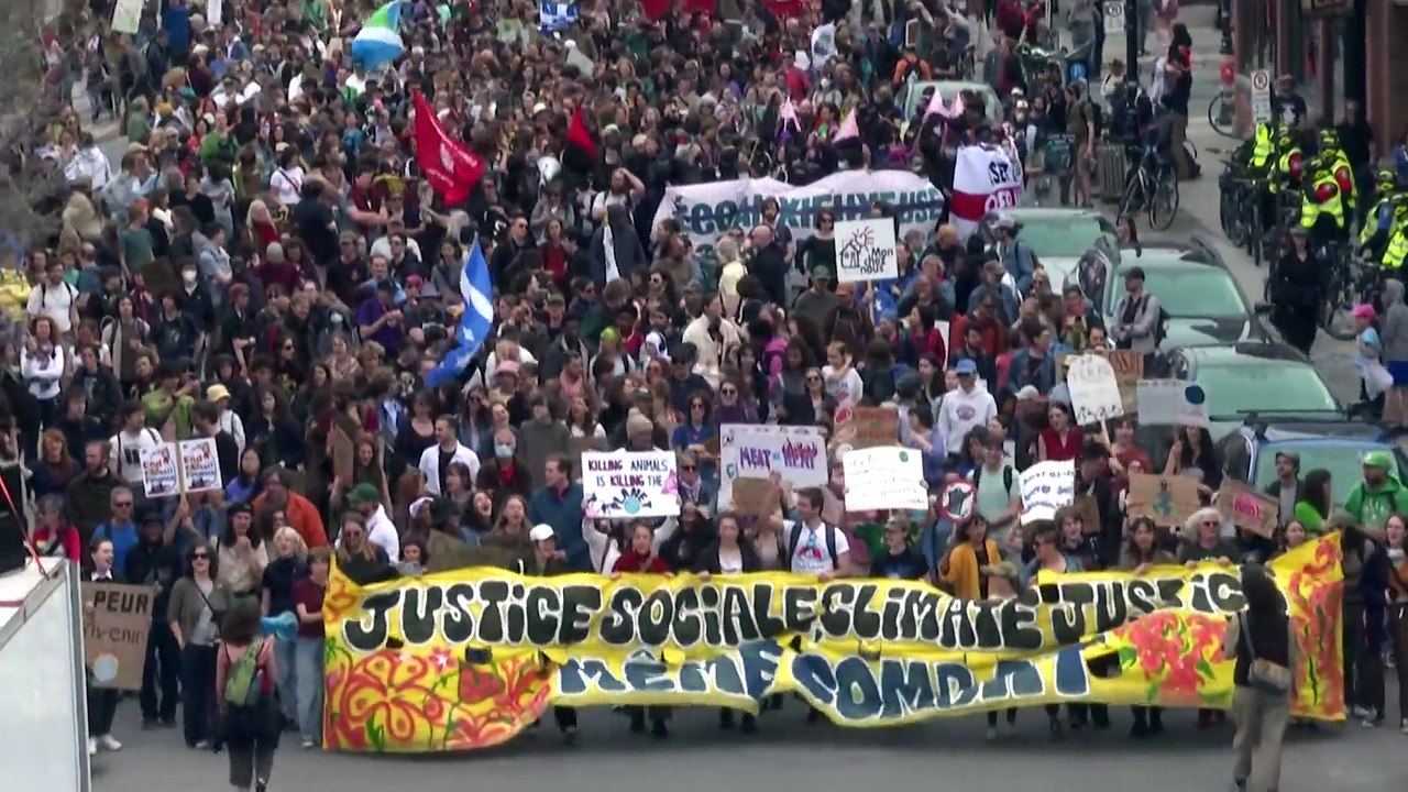 Watch: Climate activists march in Montreal on Earth Day
