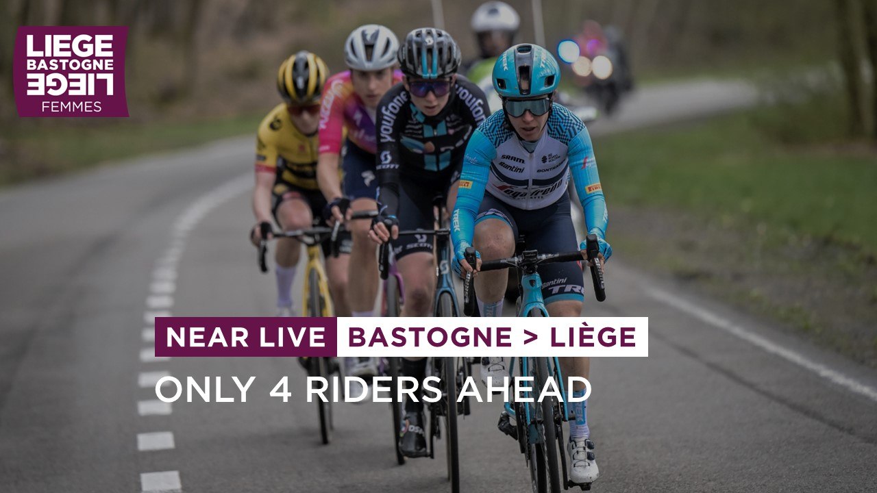 Only 4 riders ahead - #LiegeBastogneLiegeFemmes 2023