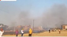 चंदौली: गेहूं की फसल में आग का तांडव, सब हो गया बर्बाद, देखे लाइव वीडियो