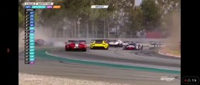 ELMS 4h Barcelona Race Start Big Chaos Pile Up