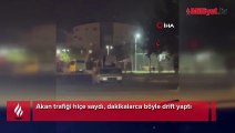 Akan trafiği hiçe saydı, dakikalarca böyle drift yaptı