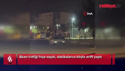 Akan trafiği hiçe saydı, dakikalarca böyle drift yaptı