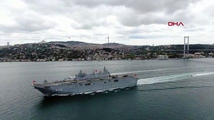 TCG Anadolu demir aldı! Erdoğan ve vatandaşları selamladı