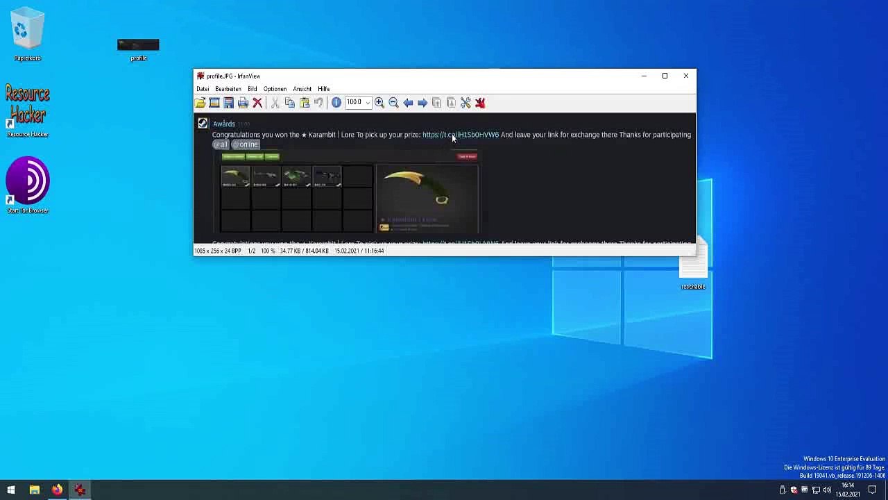 Phishing auf Steam Live-Angriff