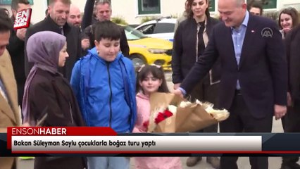 Bakan Süleyman Soylu çocuklarla boğaz turu yaptı