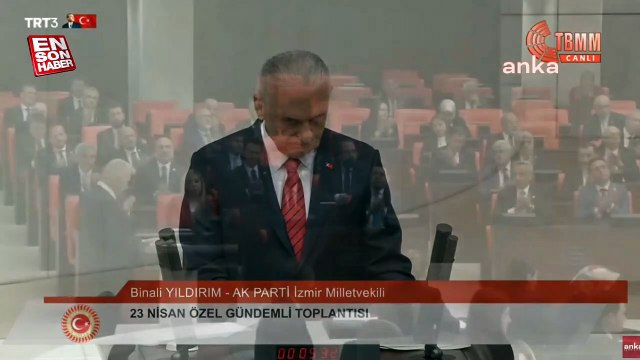 Binali Yıldırım TBMM'ye İstiklal Marşı okuyarak veda etti
