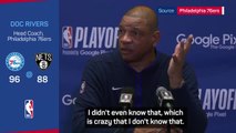 Rivers reveals he 'lied' to the 76ers after first playoff clean-sweep in 32 years