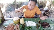 Mukbang bambu mentantu+lalapan mentah