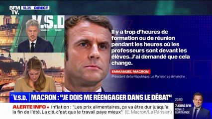 Dans un échange avec des lecteurs du Parisien, Emmanuel Macron estime qu'il doit se "réengager dans le débat public" et aborde plusieurs grands enjeux de son quinquennat
