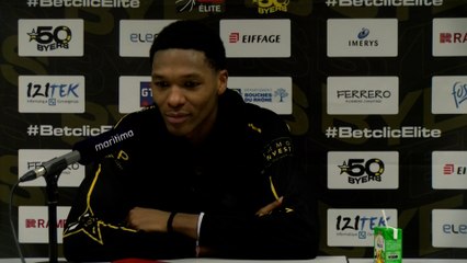 Au micro maritima: Allan Dokossi après la victoire de Fos Provence Basket contre Strasbourg