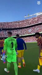 El FC Barcelona celebra el triunfo contra el Atlético de Madrid en Liga