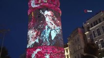 'Bir Hayalin İnşası' dijital enstalasyon sergisi Galata Kulesi'ne yansıtıldı